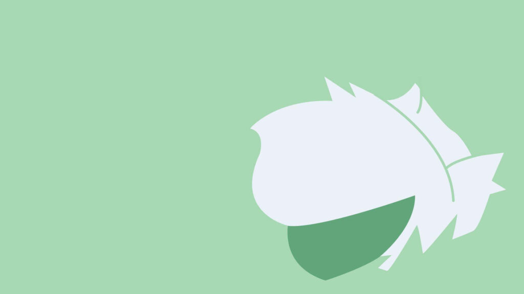 Minimalist Character Wallpaper in Green Hues - Fresh Aesthetic