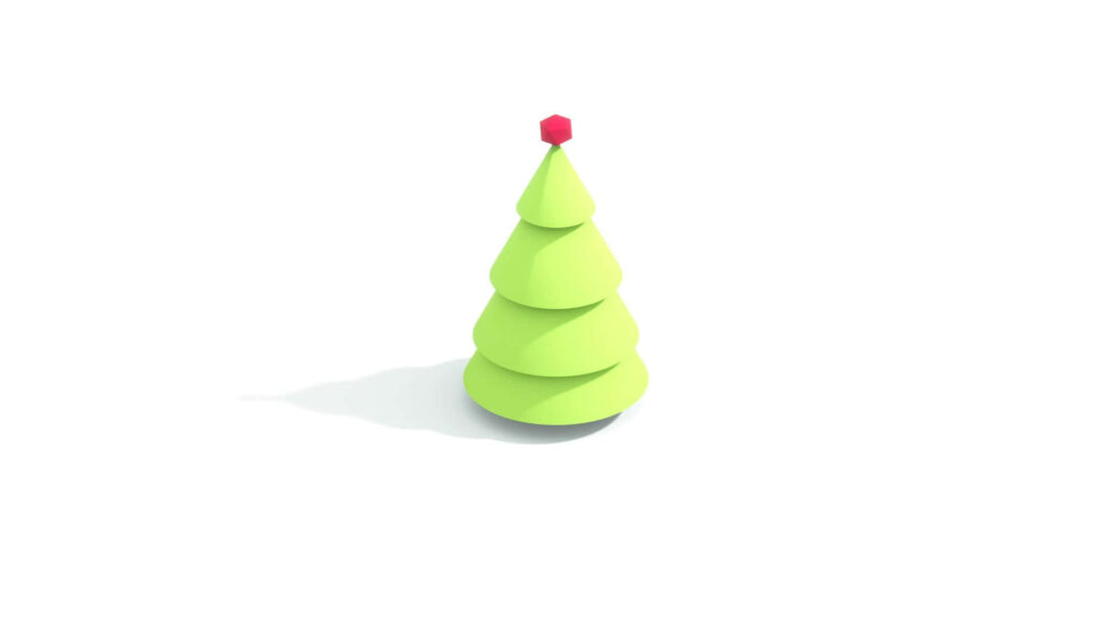 Minimalist Green Christmas Tree Wallpaper for a Festive Desktop Background