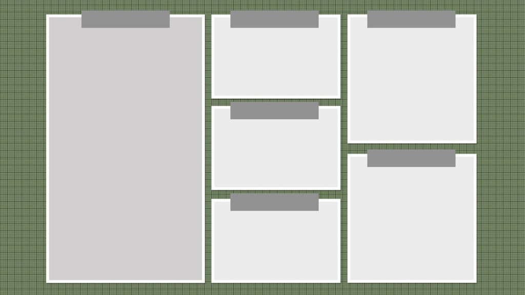 Green minimalist desktop organizer wallpaper with grid and grey tab sections for icon sorting