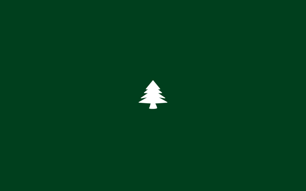 Minimalist Green Christmas Wallpaper with White Tree Icon