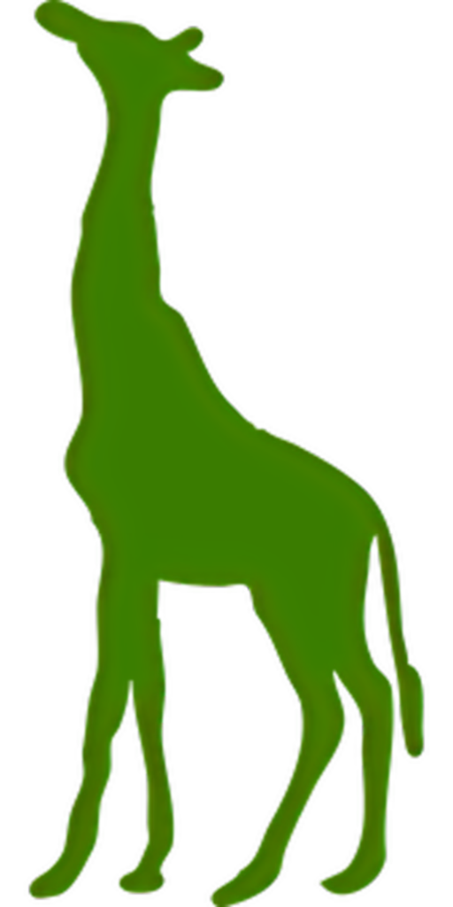 Minimalist Green Giraffe Silhouette Wallpaper on Transparent Background