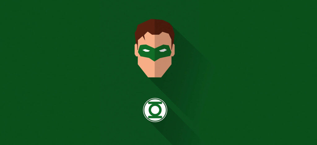 Minimalist Green Lantern Wallpaper: Iconic Mask & Logo on Green