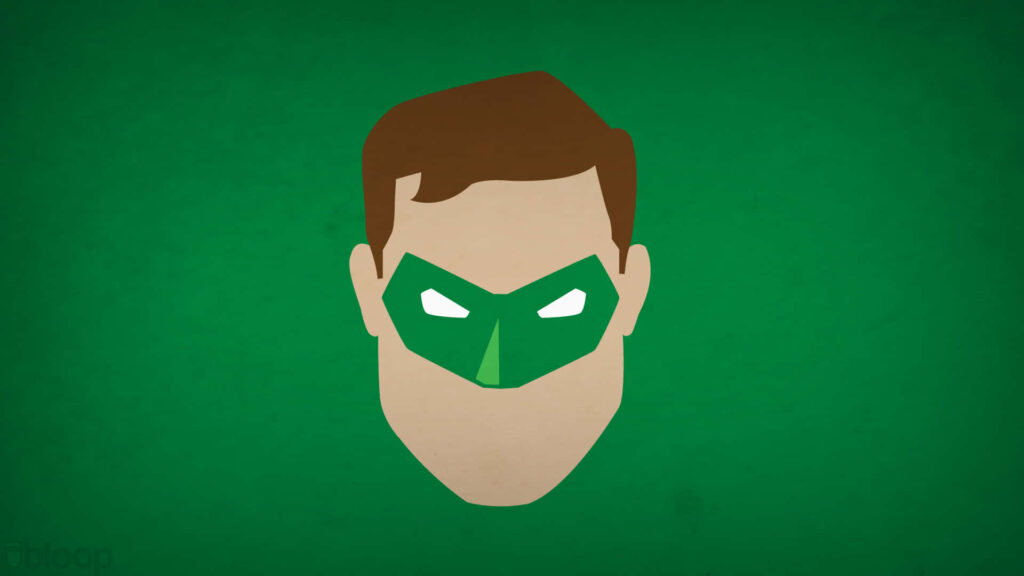 Minimalist Green Lantern Wallpaper: Iconic Face on Green Background