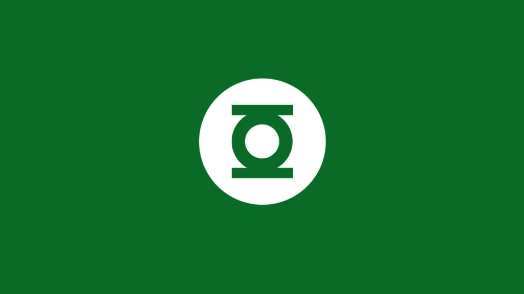 Minimalist Green Lantern Wallpaper: Iconic Willpower Symbol on Green
