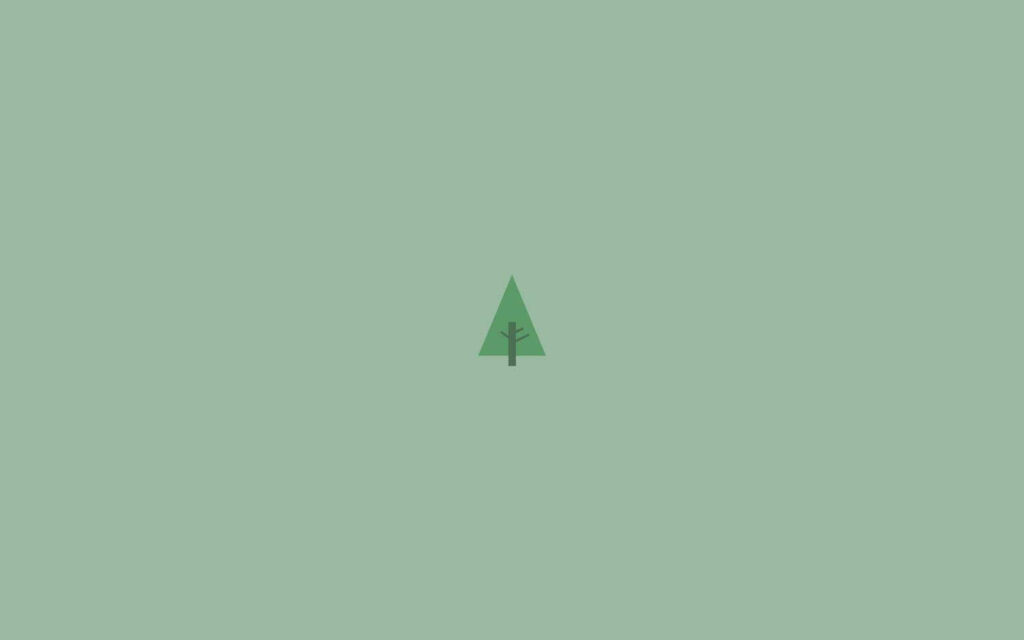 Minimalist Green Pine Tree Wallpaper: Simple Nature Design