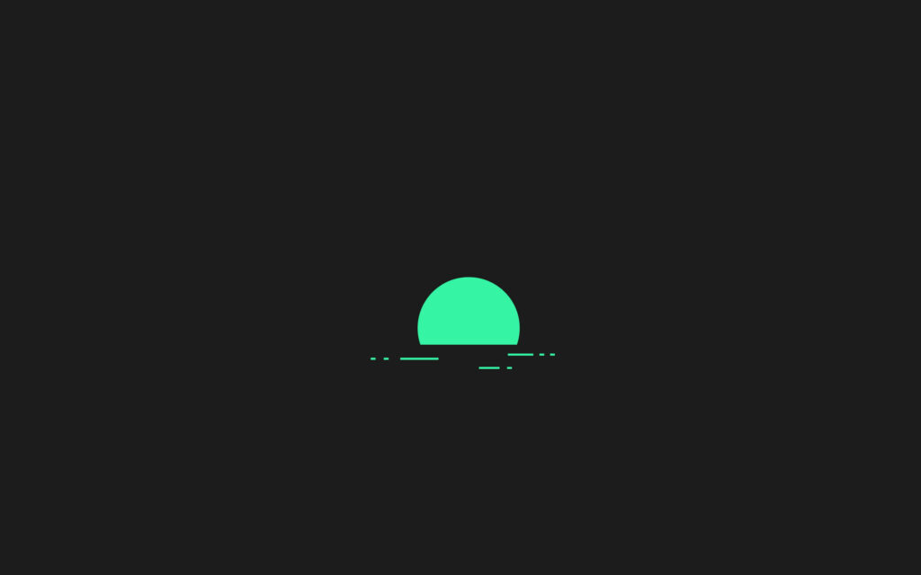 Minimalist Green Semicircle Wallpaper on Dark Background
