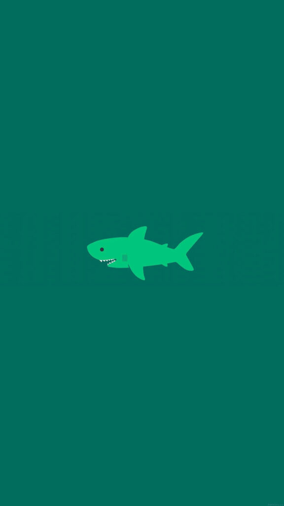 Minimalist Green Shark Wallpaper for iPhone: Fun & Simple Design