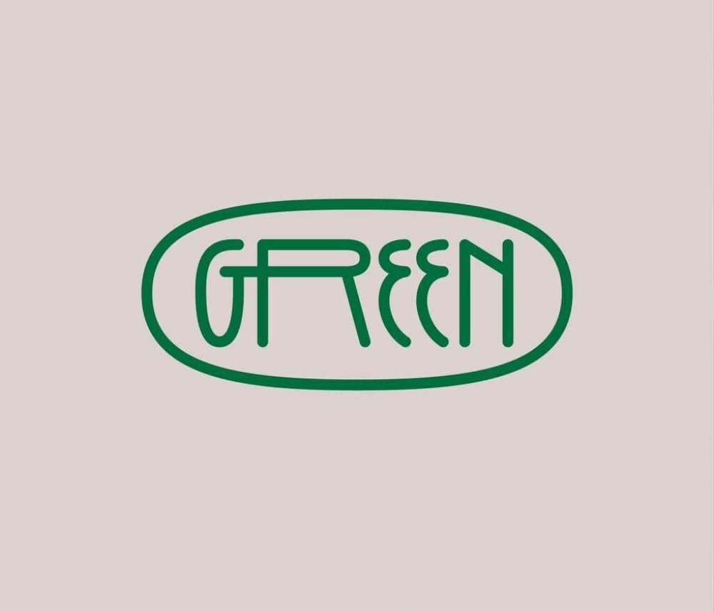 Minimalist Green Typography Wallpaper on Beige Background