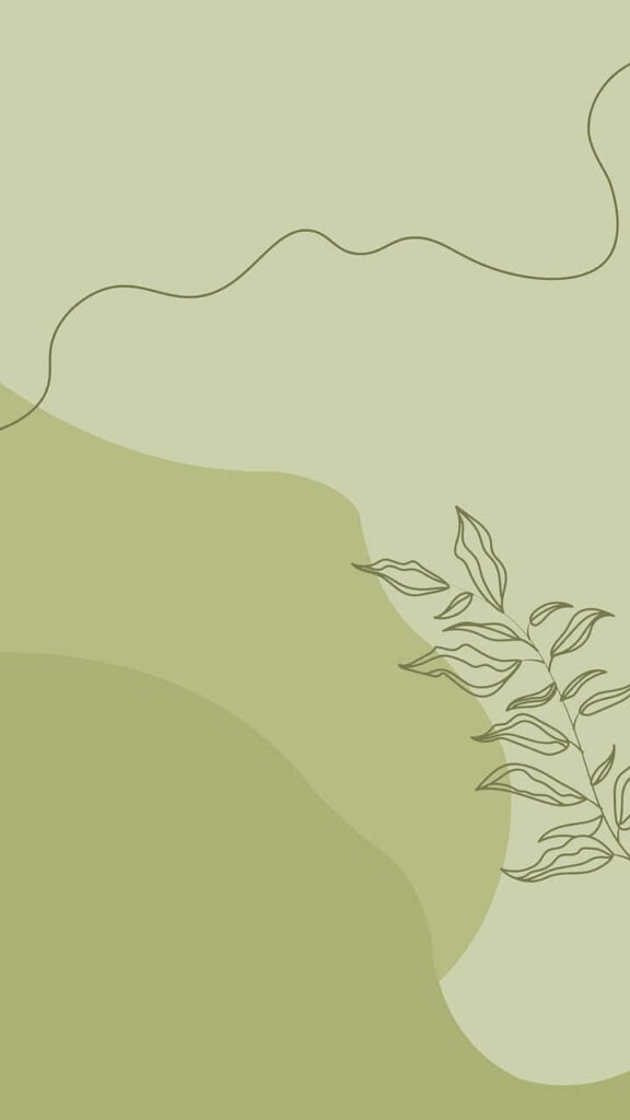 Minimalist Green Abstract Wallpaper with Elegant Line Art