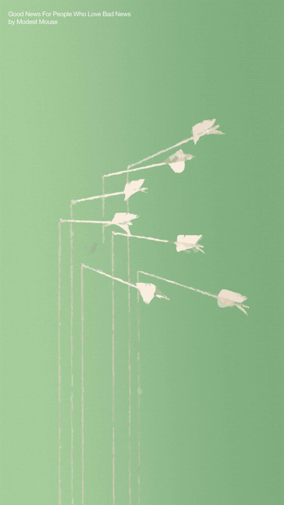 Soft Green Minimalist Wallpaper with White Dart Path Arrows