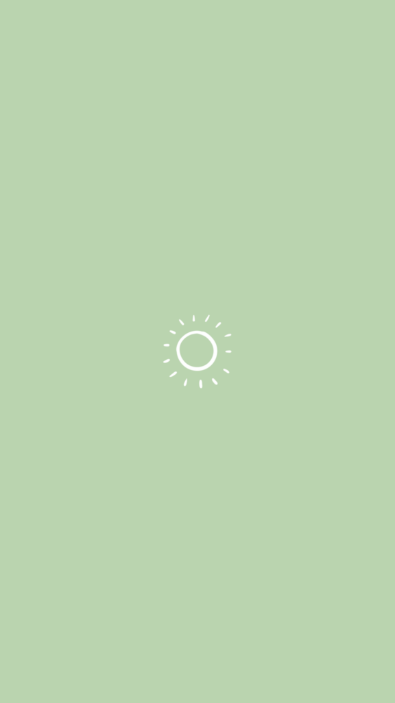 Minimalist Soft Green Wallpaper with White Sun Icon - Calming Aesthetic