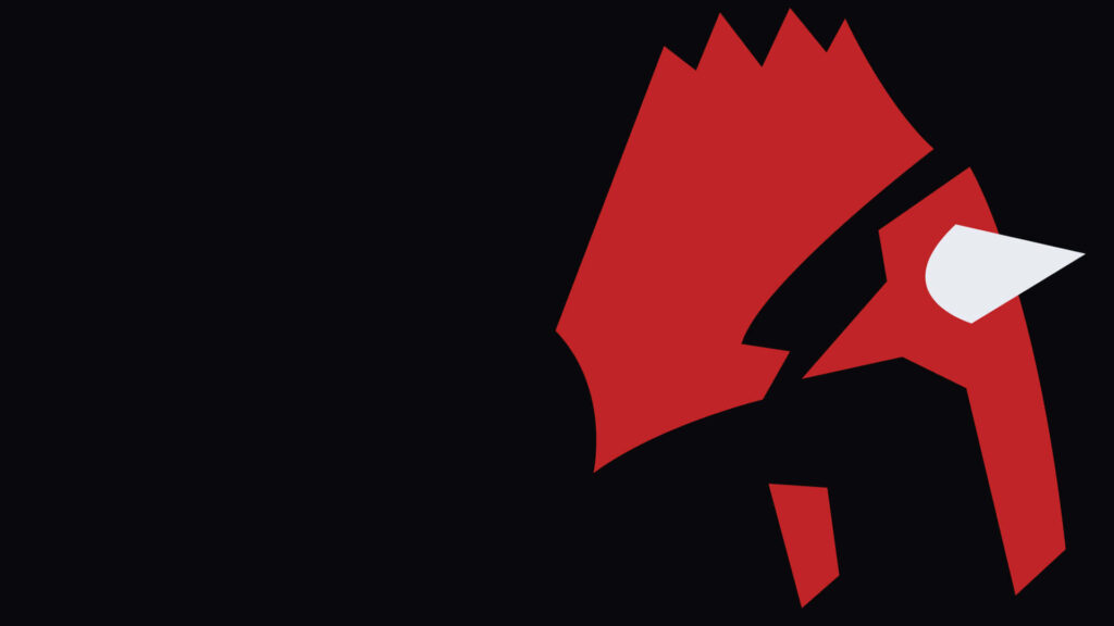 Minimalist Groudon Wallpaper: Bold Red & White Geometric Design