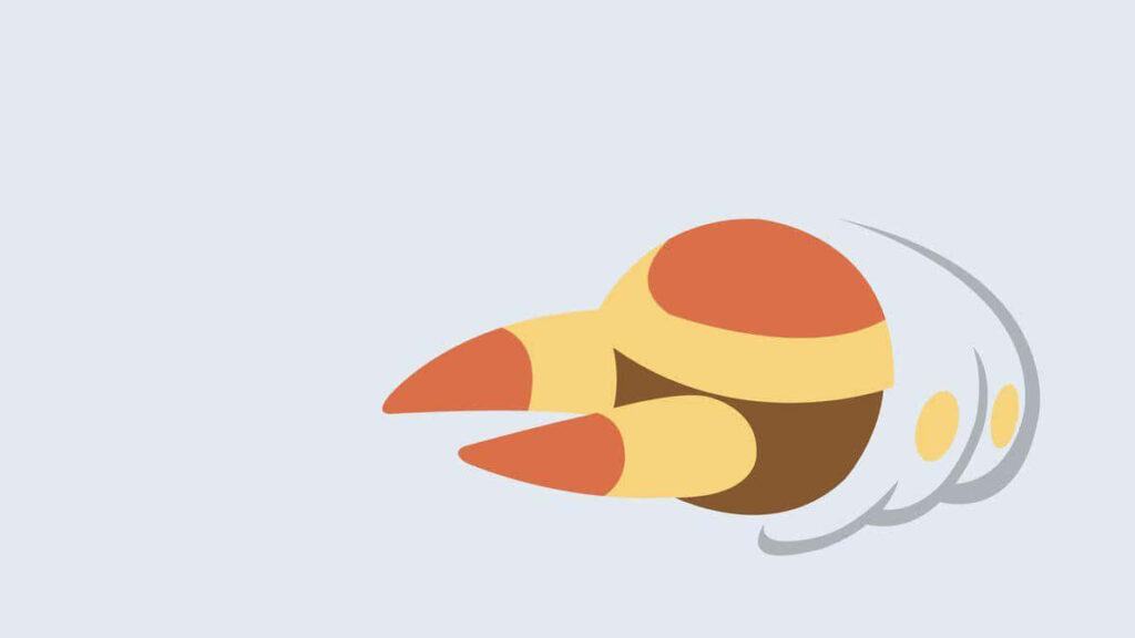 Minimalist Grubbin Pokémon Wallpaper - Clean Design & Vivid Colors