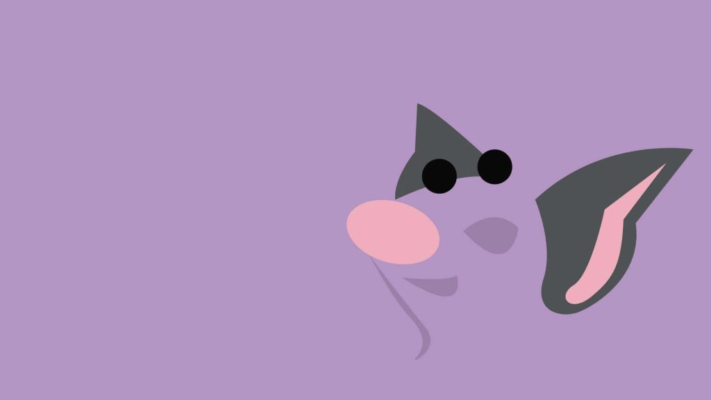 Minimalist Grumpig wallpaper with flat vector art on muted purple background for desktop