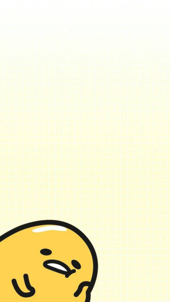 Minimalist Gudetama wallpaper soft pale yellow grid cute vector Sanrio lazy egg mobile background