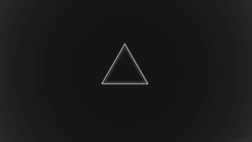 Minimalist HD Geometric Wallpaper: Glowing White Triangle Design