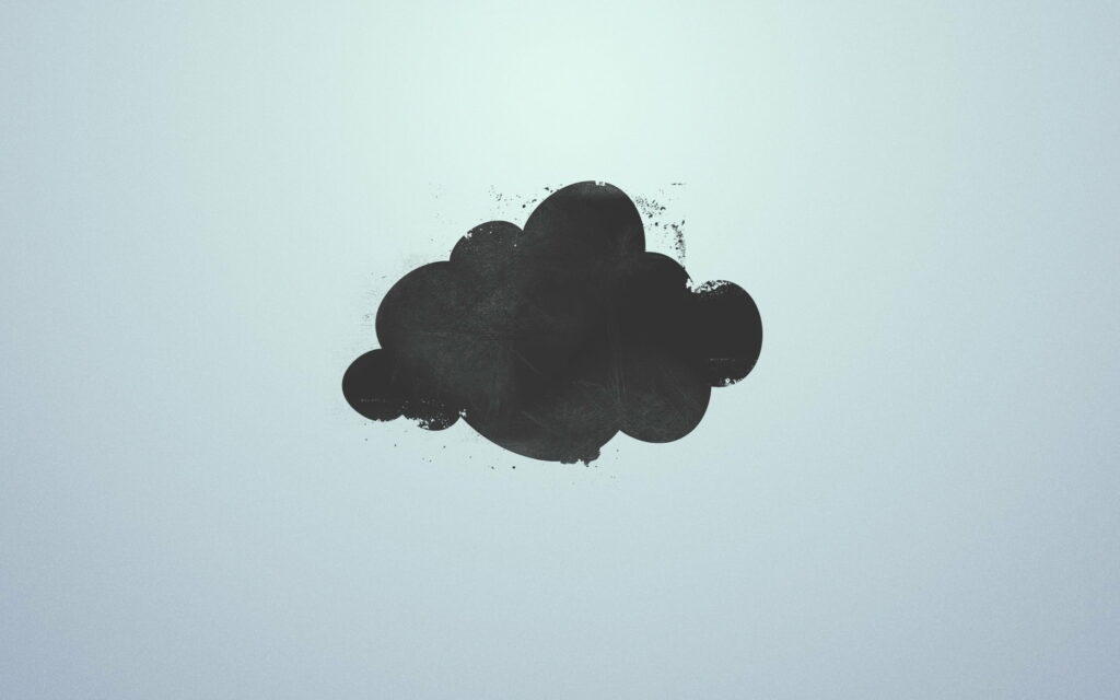 Minimalist HD Wallpaper: Abstract Black Cloud on Light Gray Background