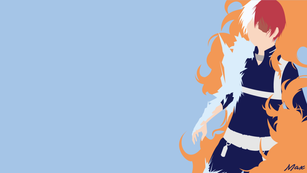 Cool and Classy: Shoto Todoroki Strikes a Pose in Minimalist Anime Wallpaper