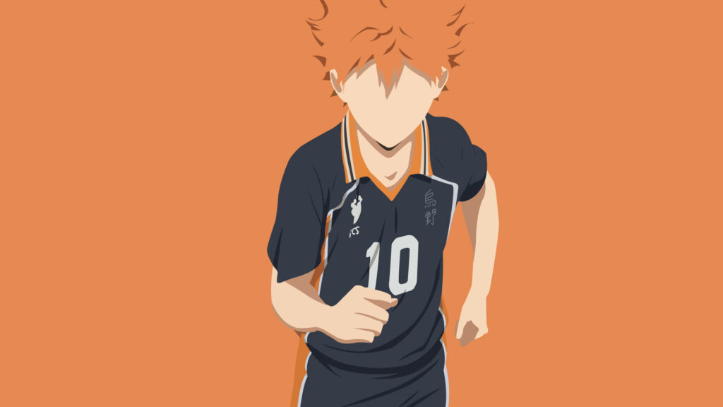 Haikyuu!! Character Running - Minimalist Orange Wallpaper