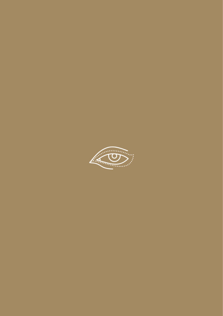 Minimalist Hand-Drawn Eye Wallpaper on Calming Brown Background