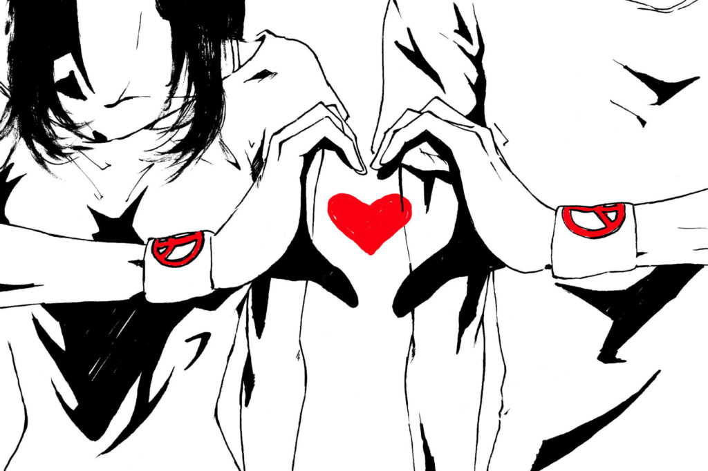 Minimalist Love Wallpaper: Hand-Drawn Heart Sketch Background