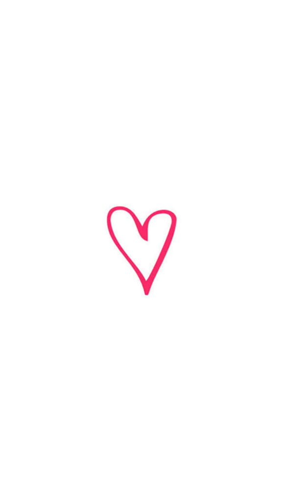 Minimalist Red Heart Wallpaper: Simple Love on White Background