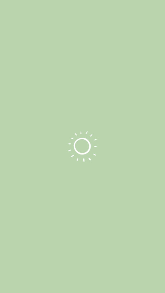 Minimalist Hand-Drawn Sun Wallpaper on Pastel Green Background