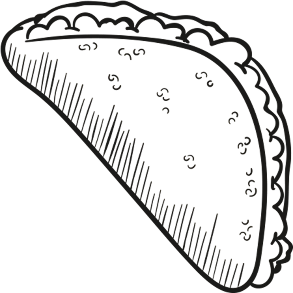Minimalist Hand-Drawn Taco Wallpaper - PNG Background Art