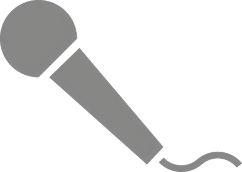 Minimalistic Grayscale Handheld Microphone Icon Wallpaper Background