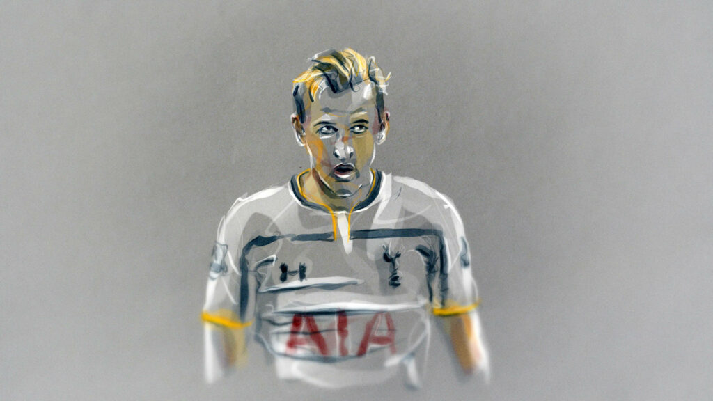 Minimalist Harry Kane Graphic Wallpaper - Artistic Sports Jersey Design