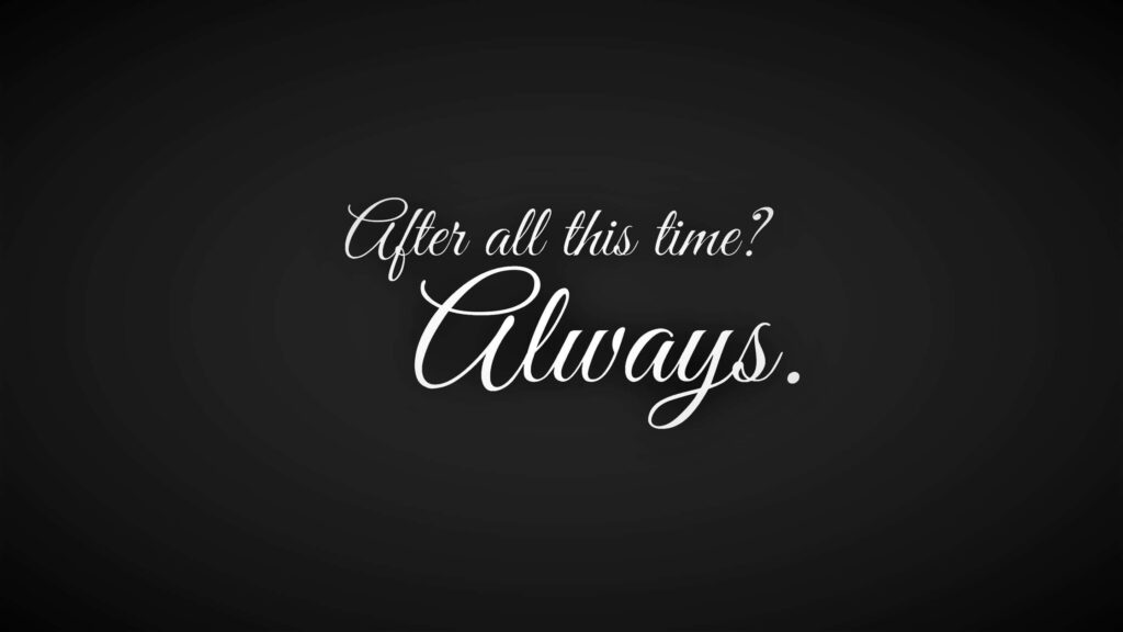 Elegant Black Minimalist Wallpaper: Harry Potter Quote 'Always'