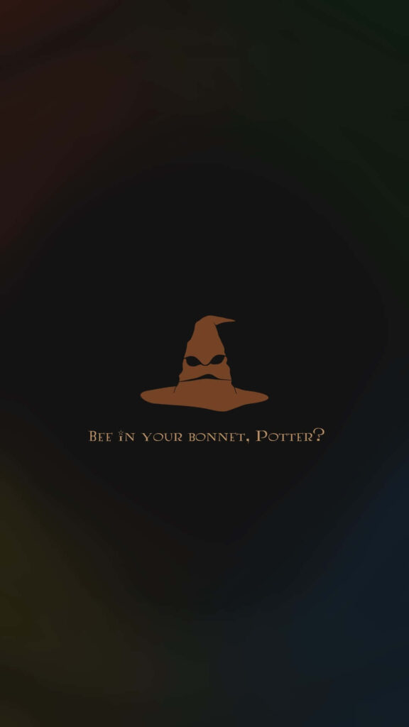 Minimalist Sorting Hat Wallpaper: Dark Background & Potter Quote
