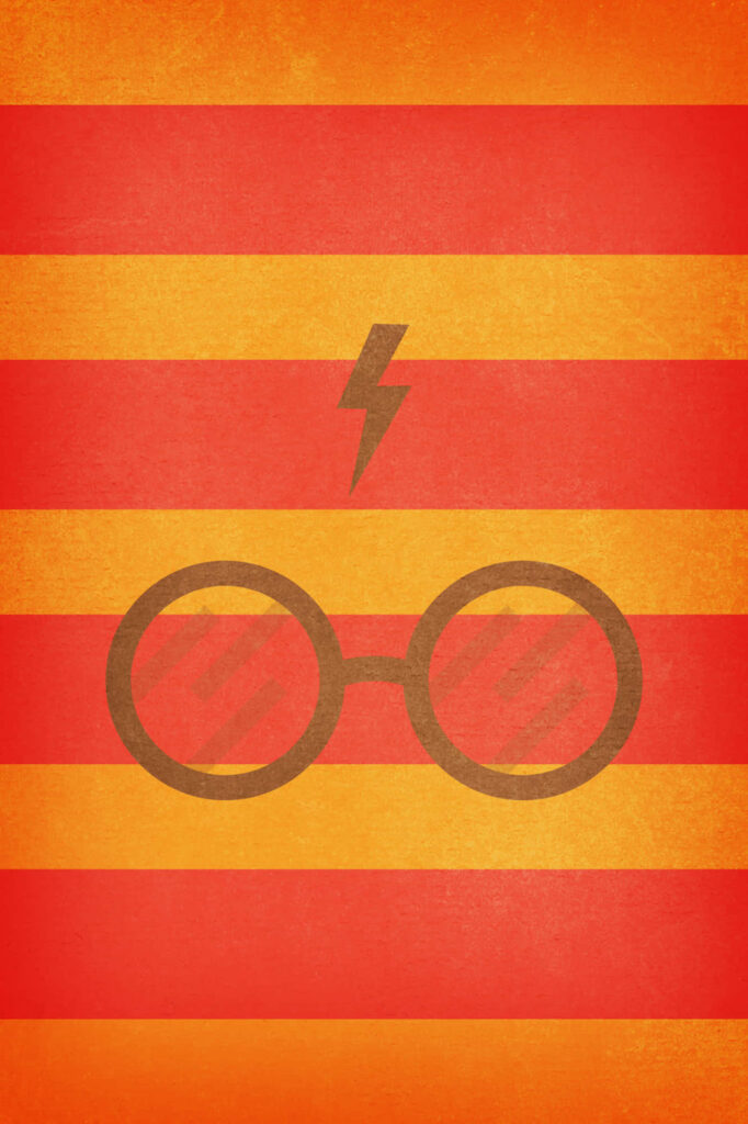 Minimalist Harry Potter Wallpaper: Iconic Glasses & Gryffindor Colors