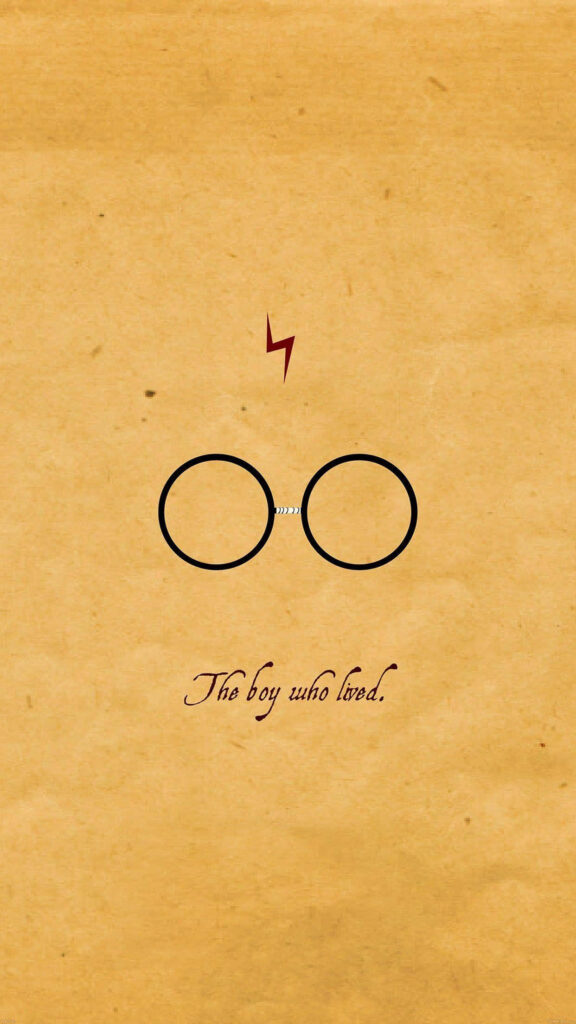 Minimalist Harry Potter Wallpaper: Glasses & Lightning Bolt Design
