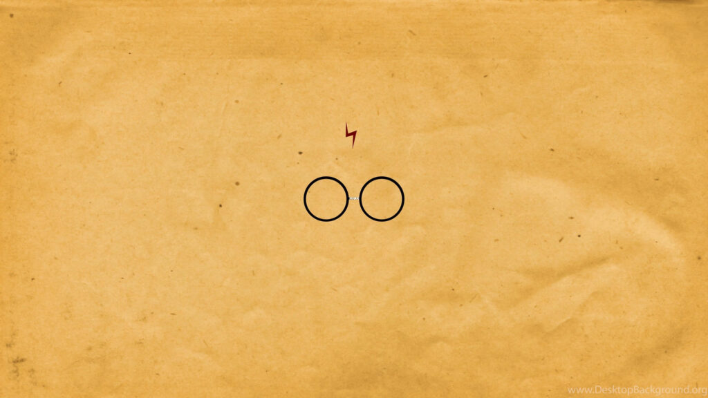 Minimalist Harry Potter Wallpaper: Parchment Background & Iconic Glasses