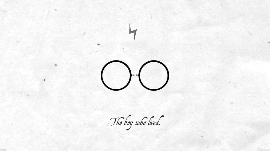 Minimalist Harry Potter Wallpaper: Iconic Glasses & Lightning Bolt