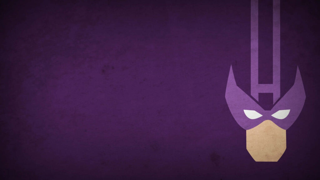 Minimalist Hawkeye Wallpaper: Iconic Avenger on Deep Purple Background