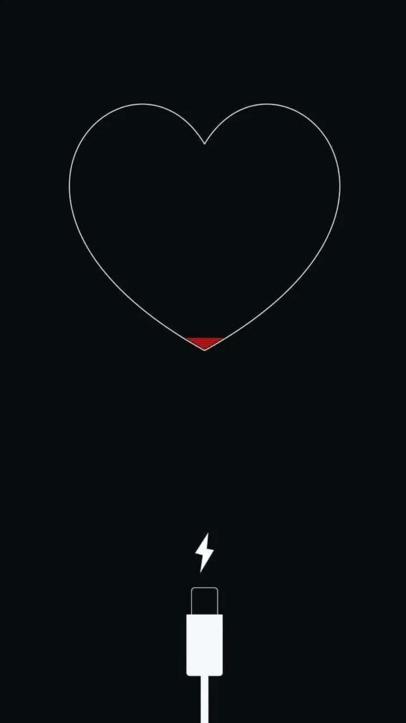 Heart Lightning Bolt Wallpaper: Minimalist Energy & Life Design