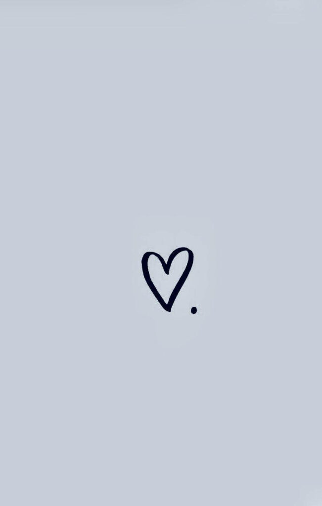 Minimalistic Hand-Drawn Heart Wallpaper on Light Gray Background