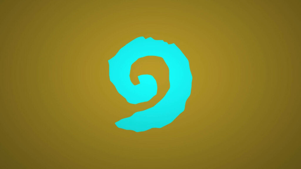Minimalistic Hearthstone Logo Wallpaper with Blue Swirl Design
