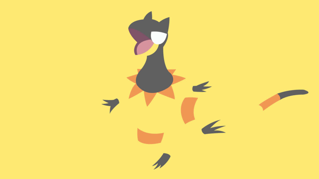 Minimalist Heliolisk Wallpaper on Bright Yellow Background