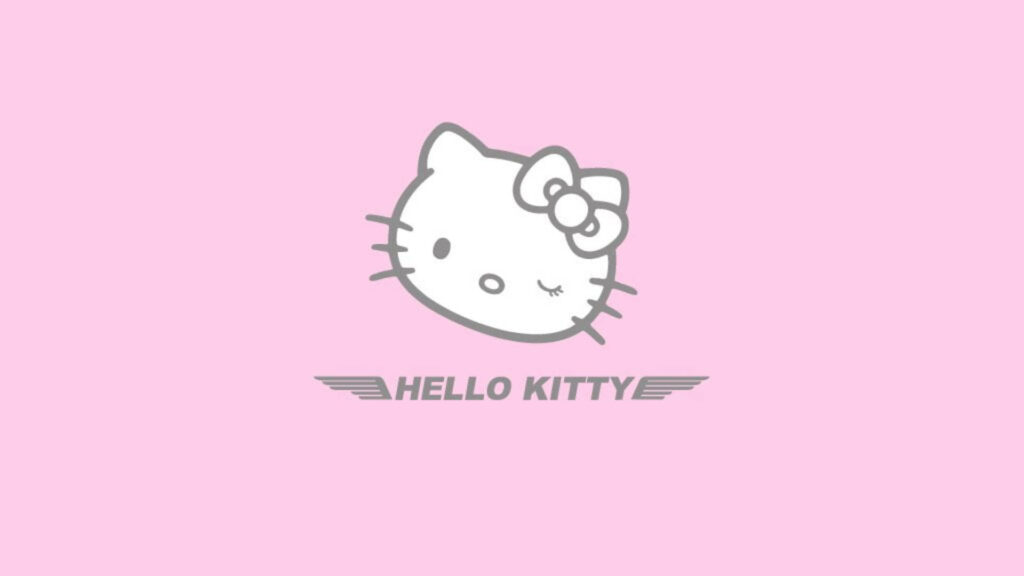 Minimalist Hello Kitty Wallpaper - Light Pink Winking Design