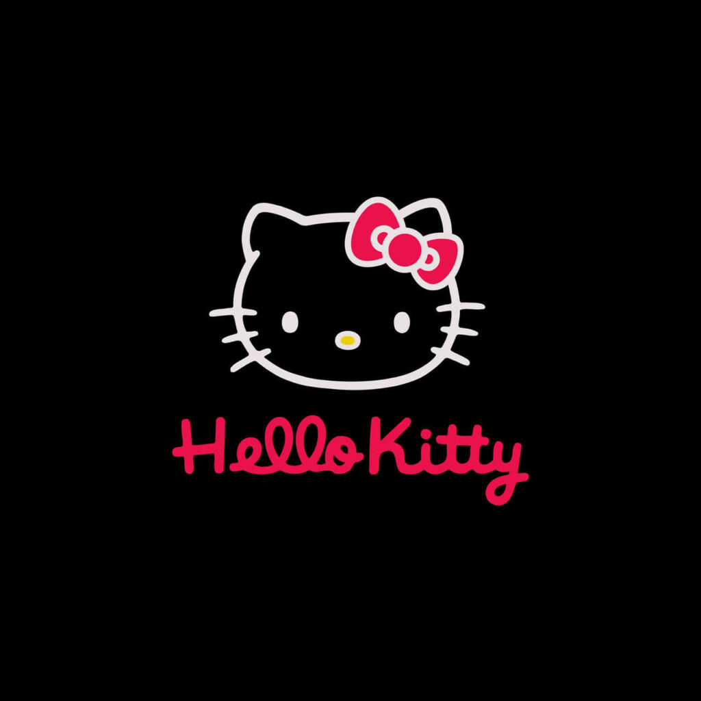 Minimalist Hello Kitty Wallpaper: Cute Design on Dark Background