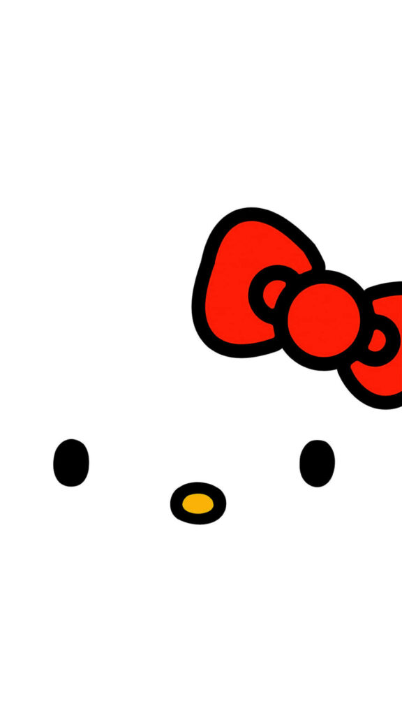 Minimalist Hello Kitty Wallpaper - Red Bow & Whiskers on White
