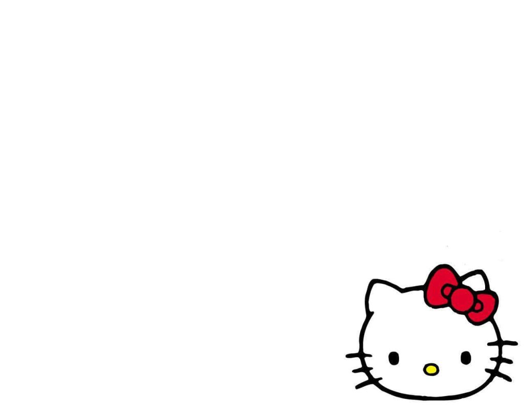 Minimalist Hello Kitty wallpaper with red bow on bright white background for clean screens