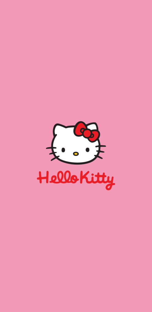 Minimalist Hello Kitty Wallpaper: Pink Background & Iconic Design