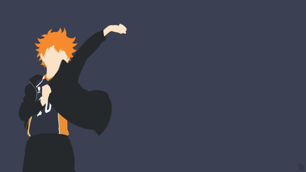 Minimalist Hinata Shoyo Wallpaper - Vibrant Vector Art Background