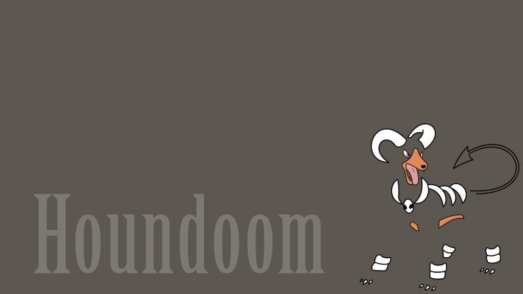 Minimalist Houndoom Wallpaper: Bold Design on Brown Background