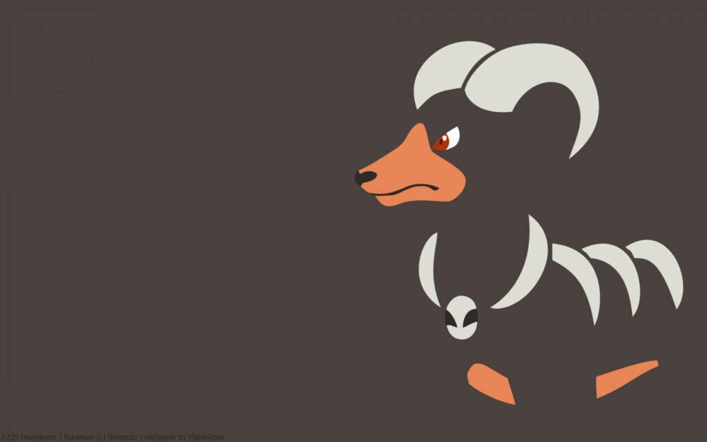 Minimalist Houndoom Wallpaper: Sleek Design & Bold Contrast