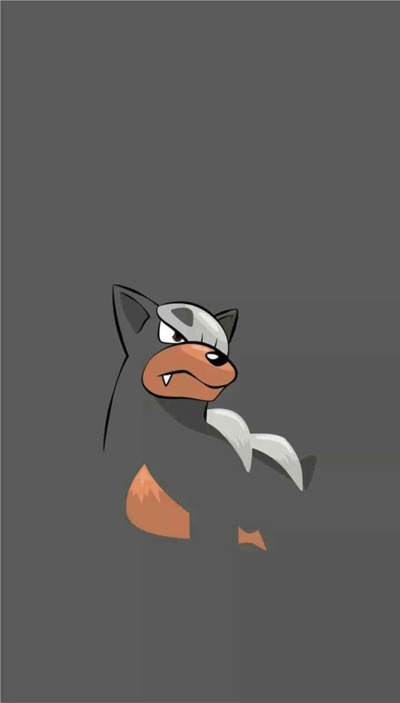 Minimalist Houndour Pokémon Wallpaper: Cute Dark Background Design